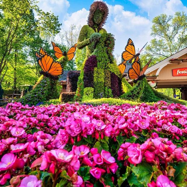 Flower Topiary at Dollywood's Flower & Food Festival in the Spring Time