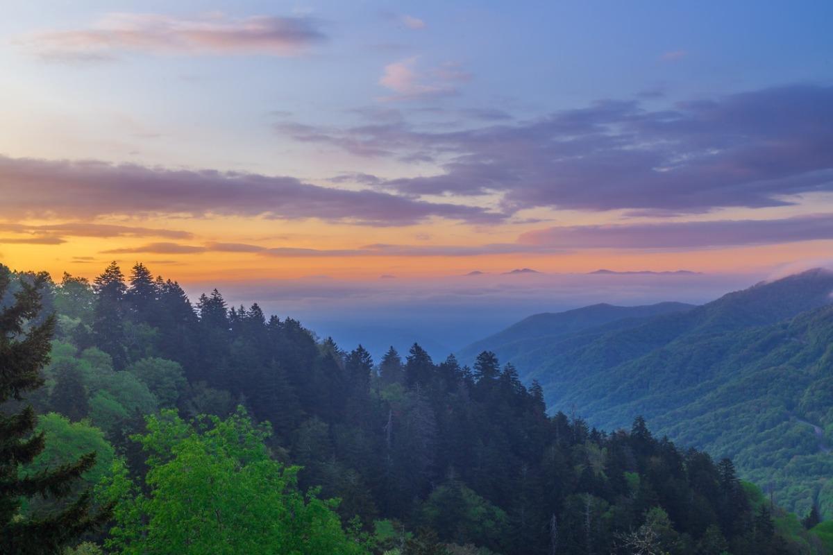 Sunrise in the Smoky Mountains from your Pigeon Forge Cabin.
