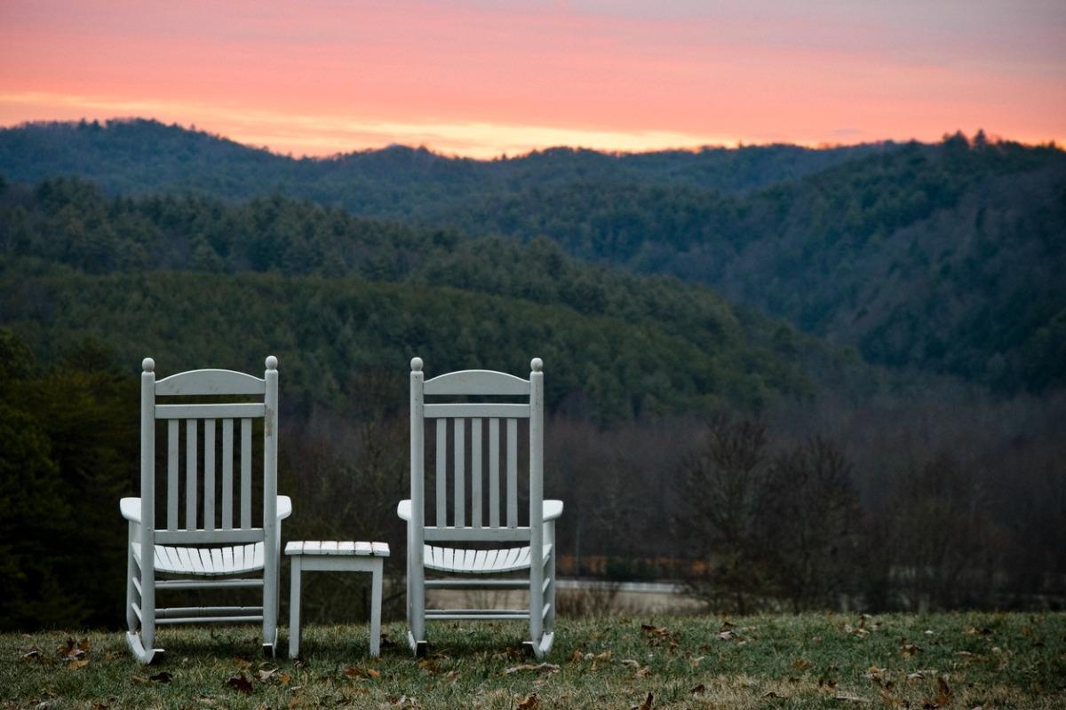 Smoky Mountain sunset from your yard of your cabin rental.